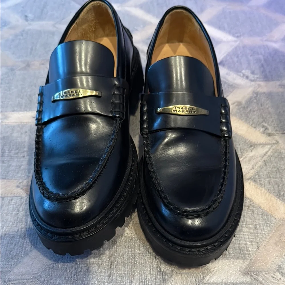 Isabel Marant Black Leather Loafers - Picture 2 of 6
